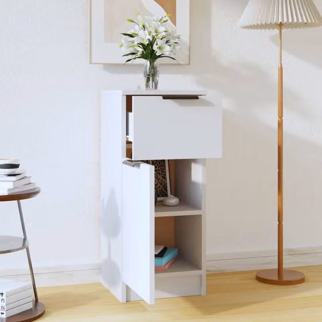 Berkfield Home White Sideboard in Engineered Wood W/D/H: 30 x 30 x 70 cm – 1
