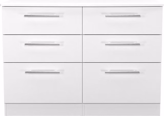 Carlton 6 Drawer Wide Chest in White