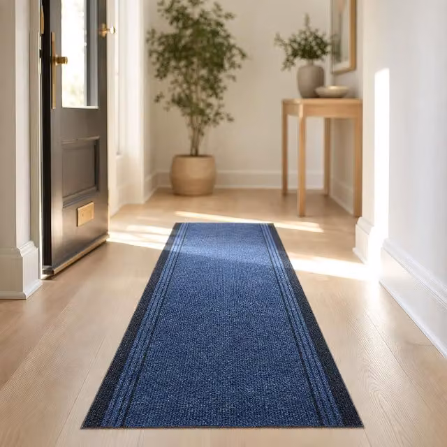 Bravich Sydney Non Slip Hallway Runner, Blue, Width: 66 cm