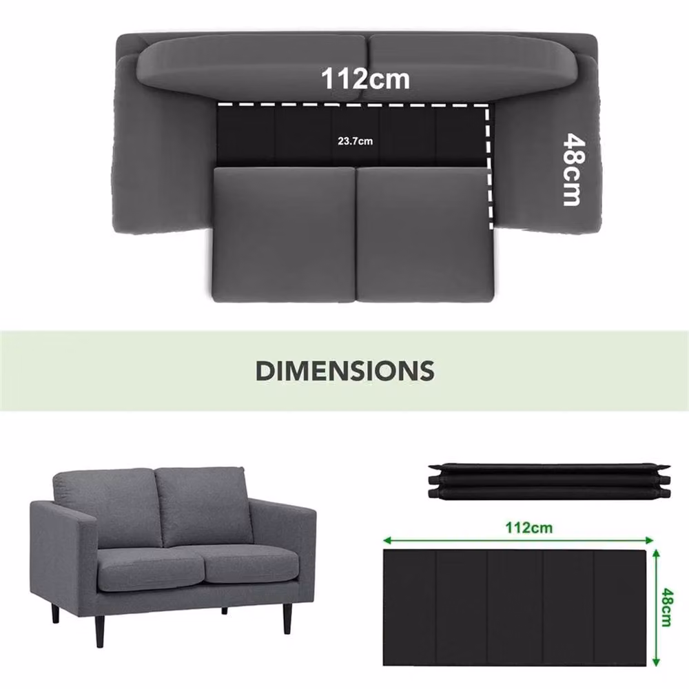 EONLION 2 Seater Sofa Couch Protector Support Board, Black, Width: 100 cm – 2