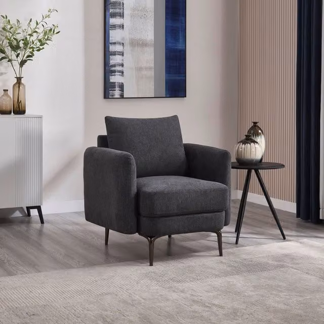 More4Homes Sofia 1 Seater Fabric Sofa in Anthracite Grey
