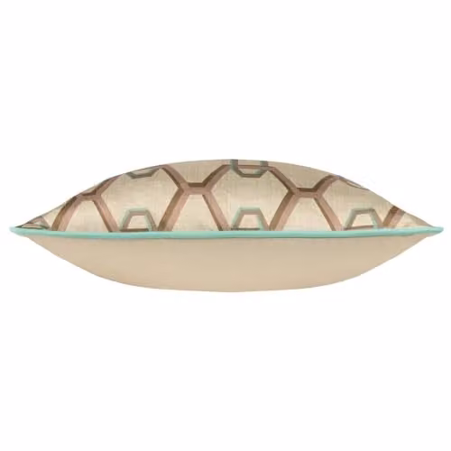 Paoletti Carnaby Chain Geometric Satin Polyester Filled Cushion in White and Beige, W/D/H: 45 x 45 x 45 cm – 2