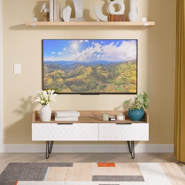 2 U Islay Ready Assembled 2 Drawer Coffee TV Unit in White – 1
