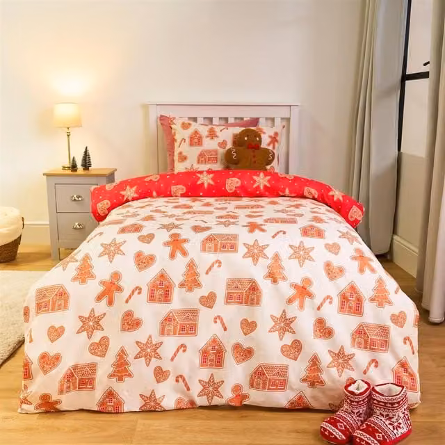OHS Christmas Gaming Microfibre Duvet Cover and Pillowcase Set, Multicolour, W/D/H: 140 x 200 cm and 90 x 190 cm