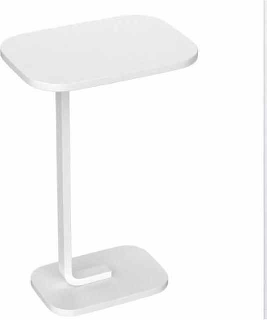 FLAVORA Adjustable C-Shaped Sofa Side Table in White – 1