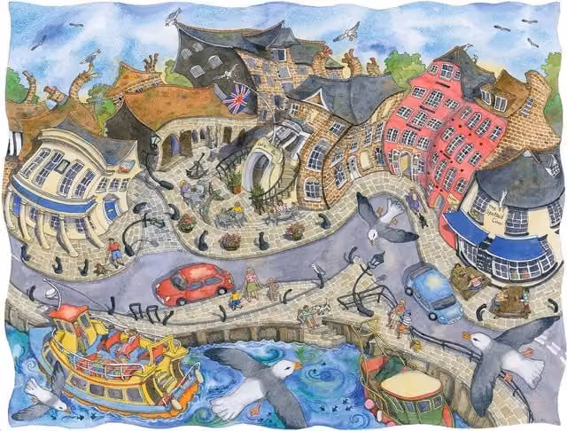 Poole Quay Wendy Brown 1000 Piece Jigsaw Puzzle, Multicolour, W: 66 cm, H: 50 cm