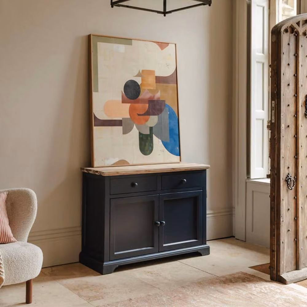 Statement Furniture Florence Sideboard in Navy Blue with 2 Doors and 2 Drawers, W: 120 cm, D: 42 cm, H: 85 cm – 2