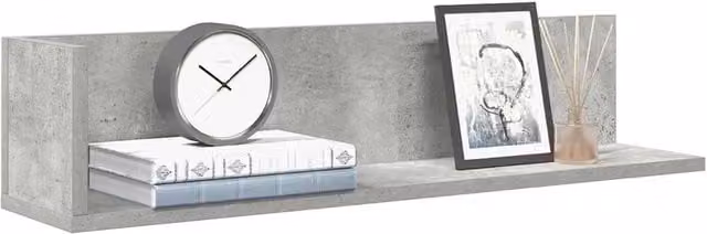 Berkfield Home Wall Mounted Shelves, 2 Piece, Concrete Grey, W/D/H: 75 x 16.5 x 16.5 cm