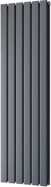 UK Radiators Typhoon Anthracite Flat Tube Vertical Designer Radiator, H 140 cm x W 40.8 cm