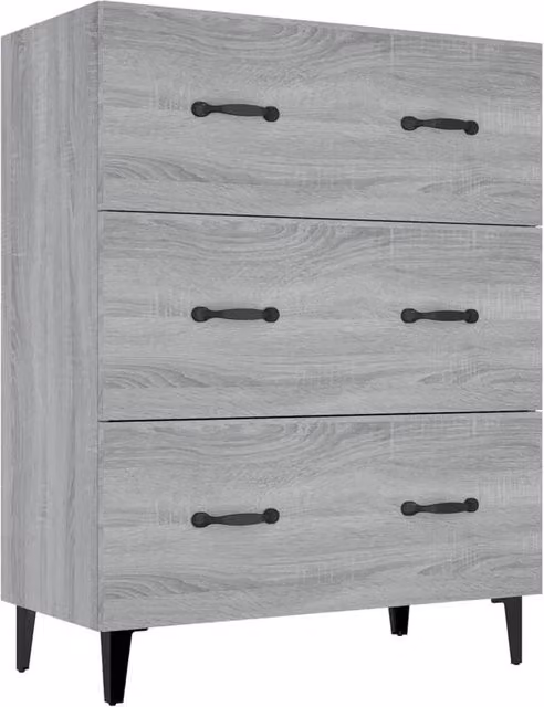 Berkfield Home Grey Sonoma Sideboard in Engineered Wood, W: 69.5 cm, D: 34 cm, H: 90 cm