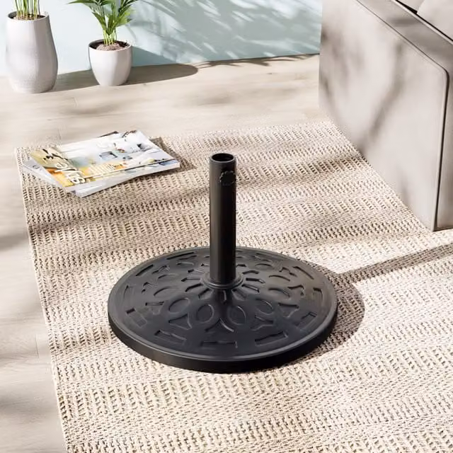 Kidkid Black Matt Geometric Plastic Parasol Base Outdoor Umbrella Stand