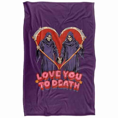 Steven Rhodes Love You To Death Super Soft Fleece Throw Blanket, Multicolour, W/D/H: 91 x 147 cm – 5