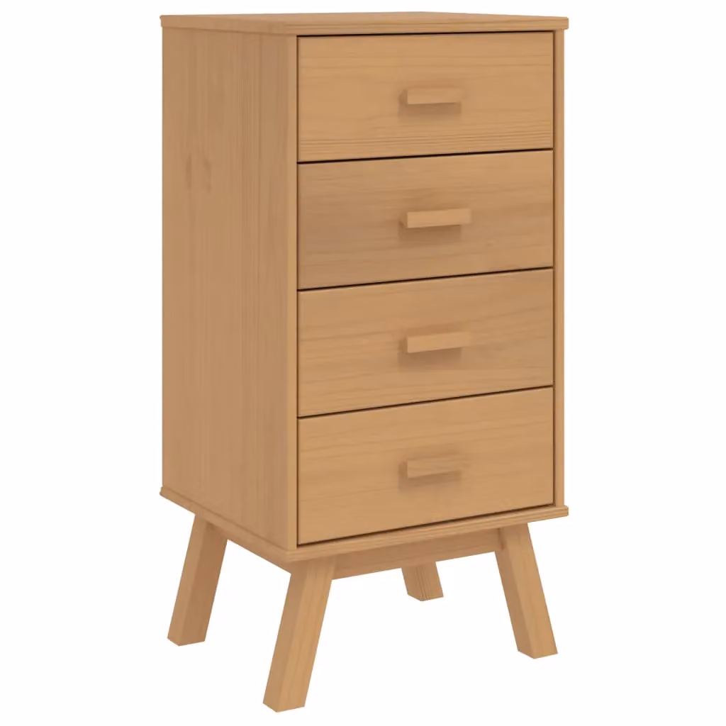 Berkfield Home Olden Bedside Cabinet in Brown Solid Pine Wood – 2