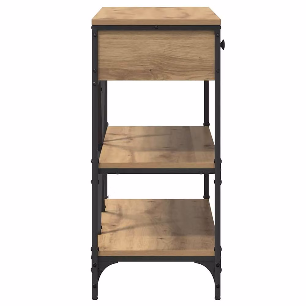 Berkfield Home Artisan Oak Stylish Console Table, Brown, W/D/H: 100 x 34.5 x 75 cm – 4