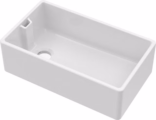 Balterley White Ceramic Single Bowl Belfast Kitchen Sink with Overflow W: 79.5 cm, D: 46.0 cm, H: 24.5 cm