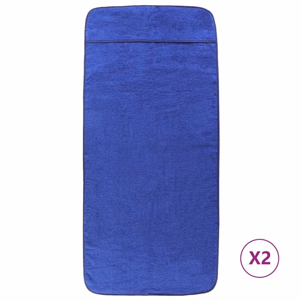 Berkfield Home 2-Piece Set of Quick-Drying Fluffy Beach Towels in Blue, W: 60 cm, L: 135 cm, 400 GSM – 2