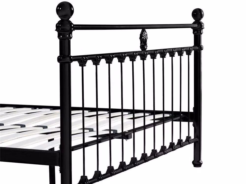 Snuggle Beds Aria Black Classic Lacquered Metal Bed Frame, W: 90 cm, D: 200 cm – 3