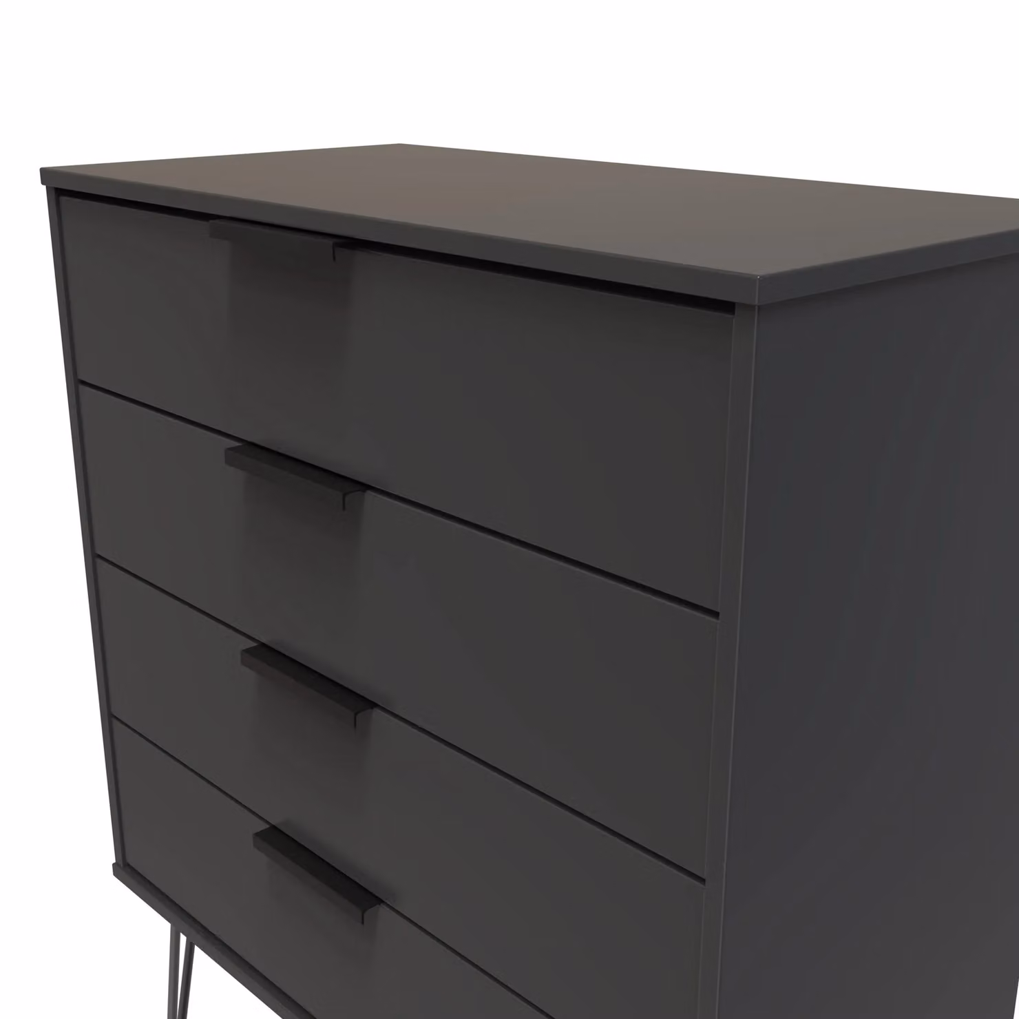 Ready Assembled 2 U Fuji 4 Drawer Chest in Dark Grey – 3