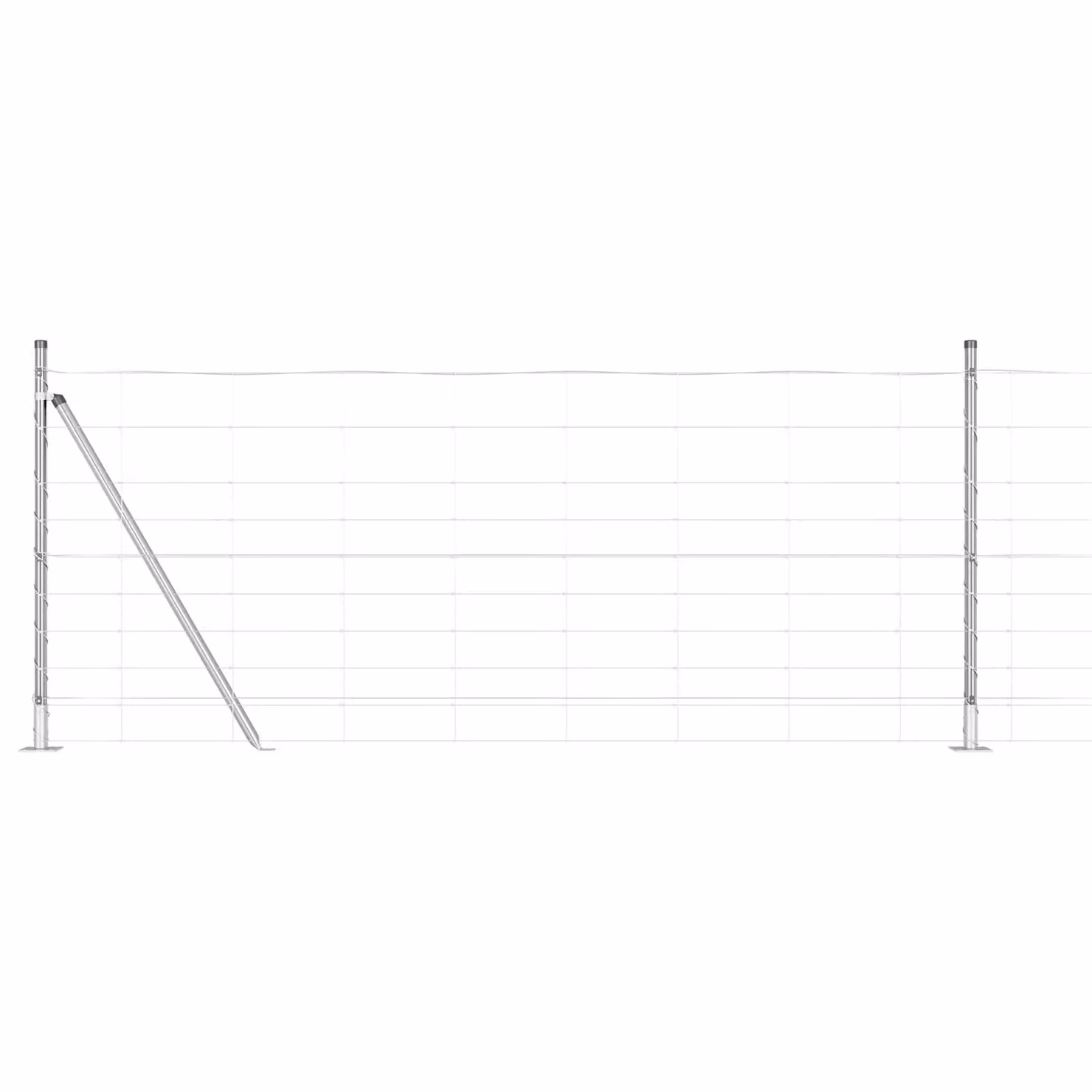 Berkfield Home Field Fence in Silver Galvanised Steel, 1 x 50 m – 2