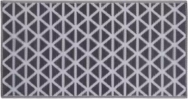 Berkfield Home Black Geometric Outdoor Carpet, W/D: 120 x 180 cm