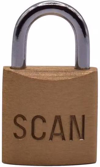 Scan Self Locking Brass Padlock 20mm in Gold or Brown with 5 Keys – 3