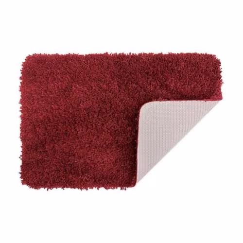 Odyssey Collection Deep Pile Shaggy Microfibre Bath Mat, Burgundy, W: 40 cm, D: 60 cm, H: 2 cm – 1