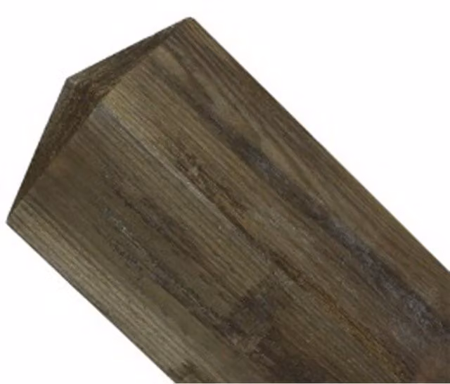 Burbage Iron Craft Pyramid Top Post in Brown, Pressure Treated Redwood, W: 10 x D: 10 x H: 240 cm