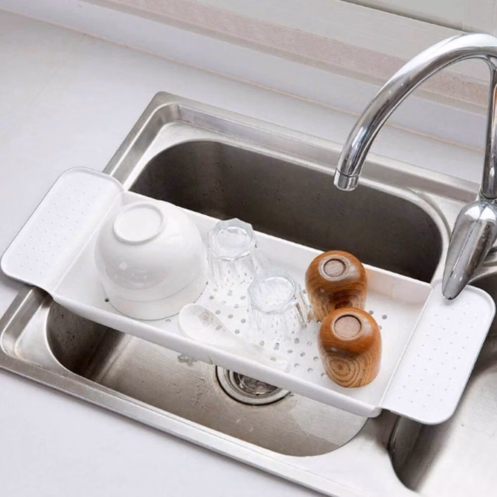 PAWNORA Extendable White Plastic Bathtub Tray with Drainage – 2