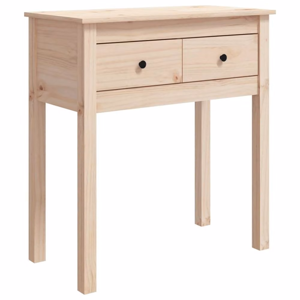 Berkfield Home Beautiful Console Table in Light Tan Solid Pine, W/D/H: 70 x 35 x 75 cm – 2