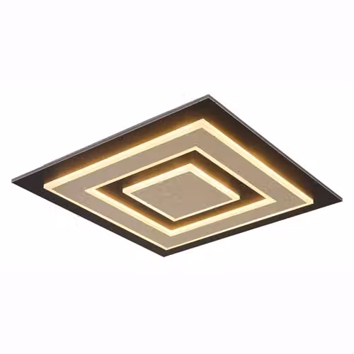Netlighting Globo Lighting Modern Square LED Ceiling Light, Warm White, 40 W, 840 lm, W/D/H: 48 x 48 x 5.2 cm