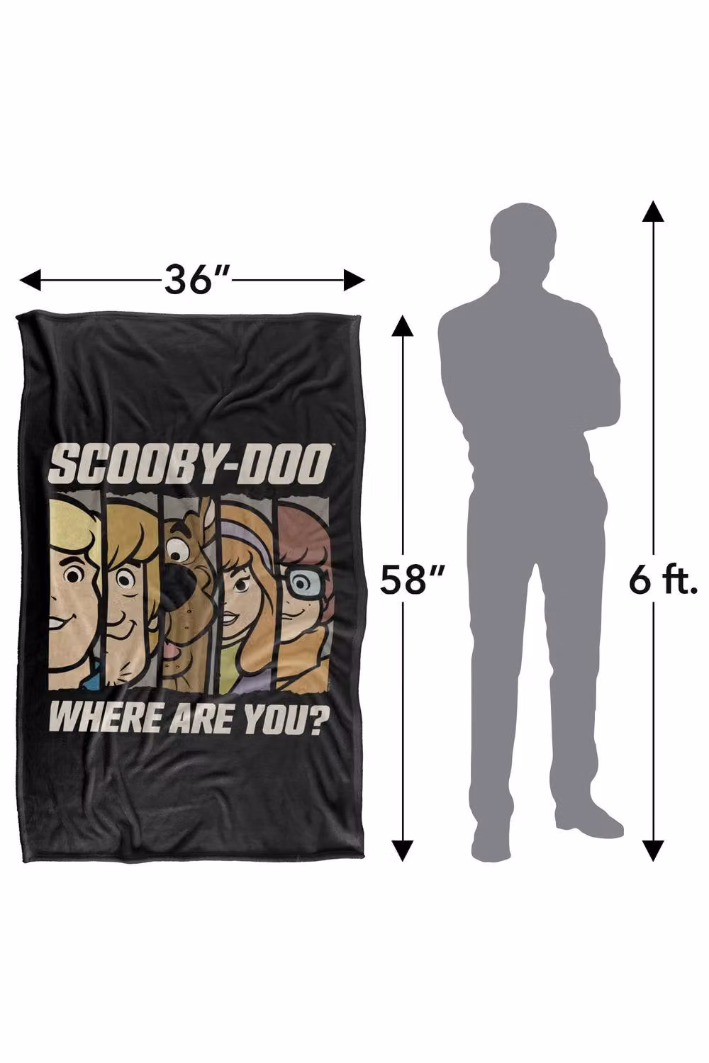 Warner Bros. Scooby Doo Where Are You Faces Super Soft Silky Touch Fleece Throw Blanket, Multicolour, W: 91.44 cm x L: 147 cm – 7