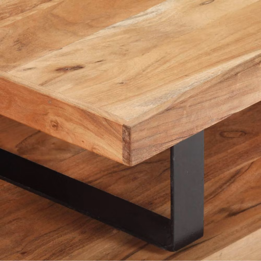 Berkfield Home 2 Piece Nested Coffee Table Set in Brown Solid Acacia Wood – 3
