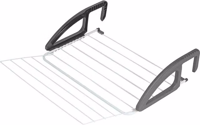 Metaltex Bries Over-the-Door Laundry Drying Rack Tec Collection in Silver