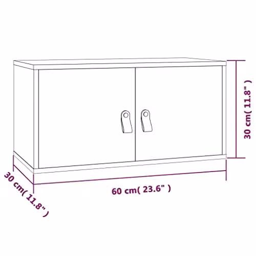 vidaXL Wall Cabinet in Honey Brown Solid Pine Wood, W/D/H: 60 x 30 x 30 cm – 3