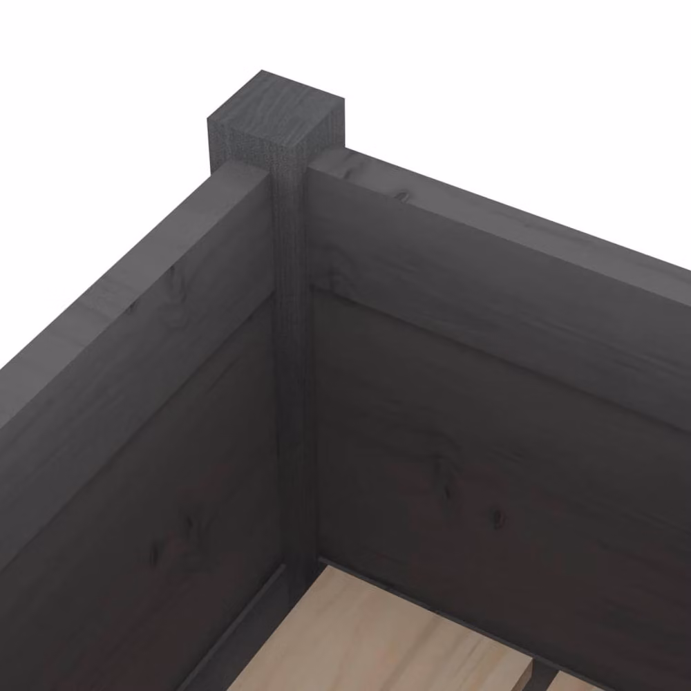 Berkfield Home Garden Planter Tub, 2 Pack, Grey Solid Pinewood, W/D/H: 70 x 70 x 70 cm – 4