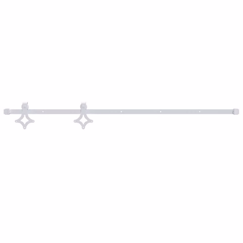 Berkfield Home Sliding Door Hardware Kit, Steel Enamel, White, 200 cm