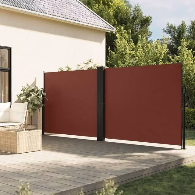 Berkfield Home Retractable Side Awning in Brown, W/H: 180 x 1000 cm – 1