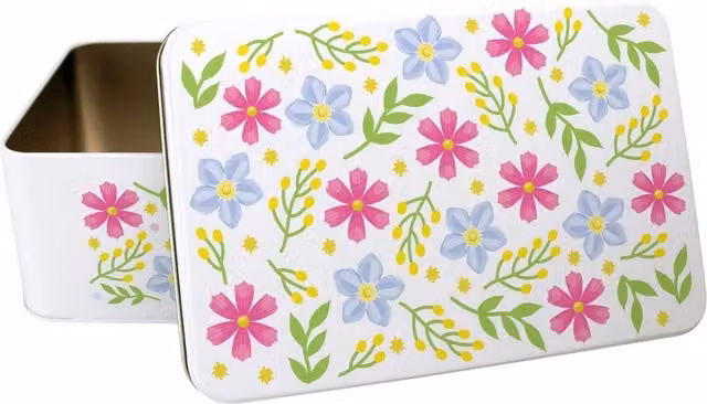 Purely Home Multicoloured Floral Metal Storage Tin