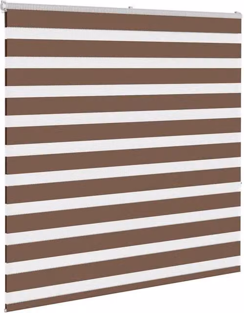 Berkfield Home Elegant Zebra Blind in Brown, W/H: 150 x 150 cm