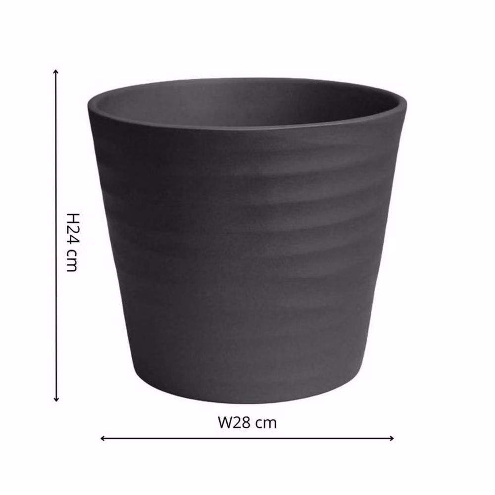 Lemon Pavilion Furniture and Decor Oslo Taper Planter, Black, W: 28 cm, D: 28 cm, H: 24 cm – 4