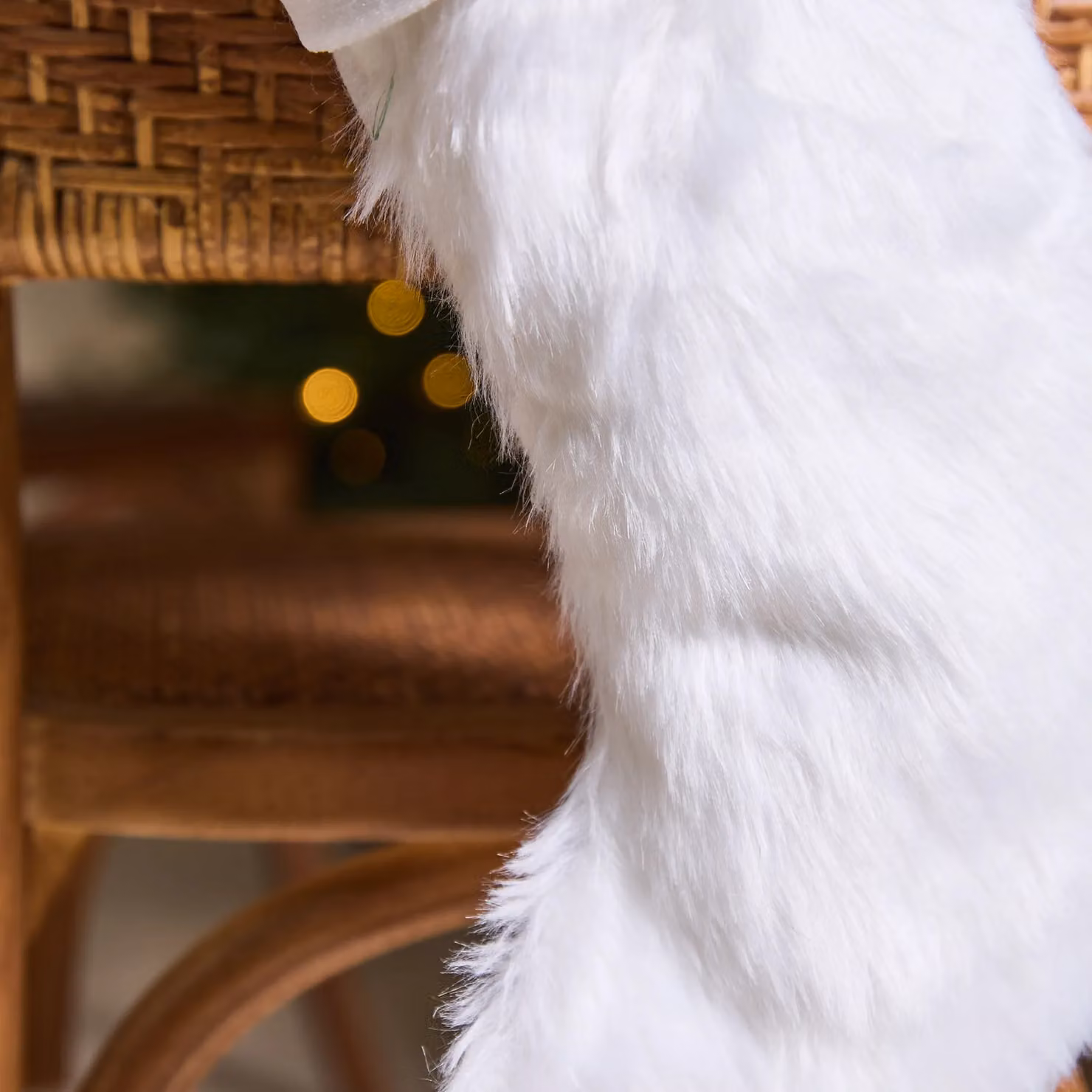 Dibor Set of 4 Beresford White and Brown Faux Fur Christmas Stockings – 4