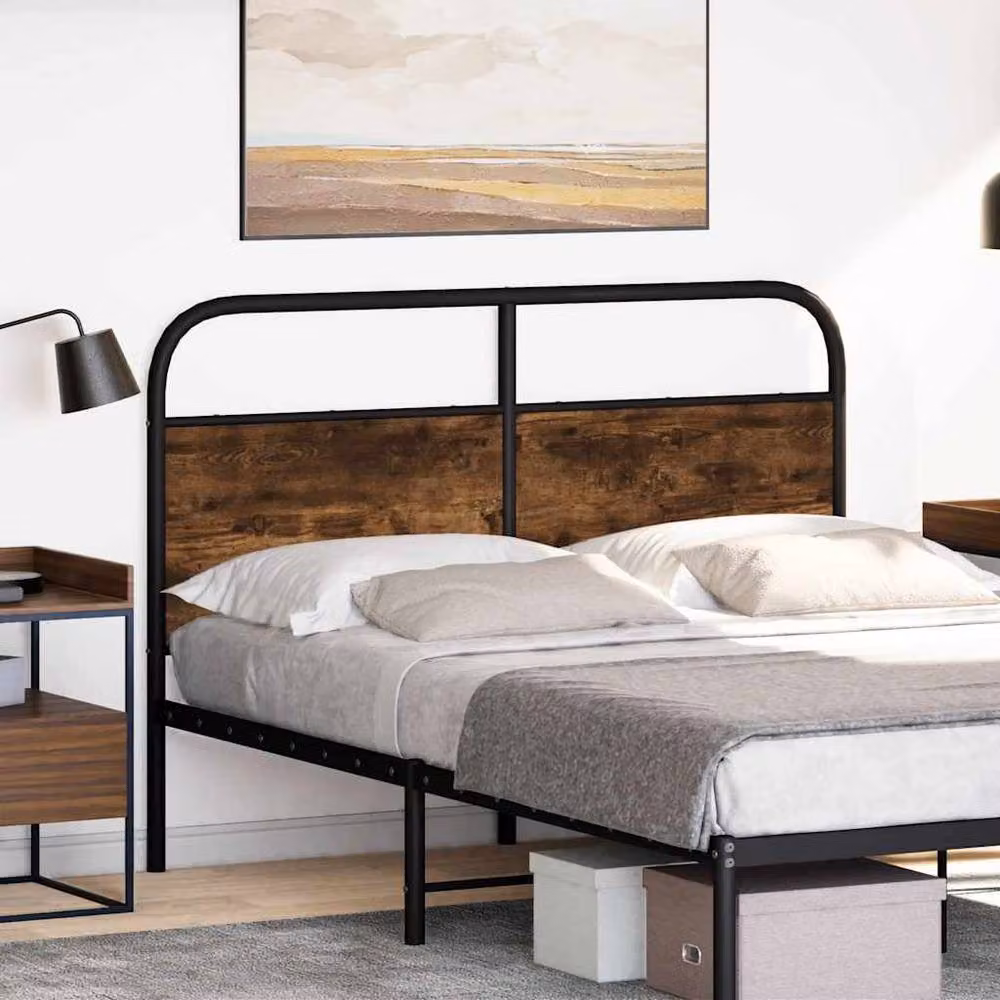 Berkfield Home Smoked Oak Headboard in Brown, Width: 135 cm – 2