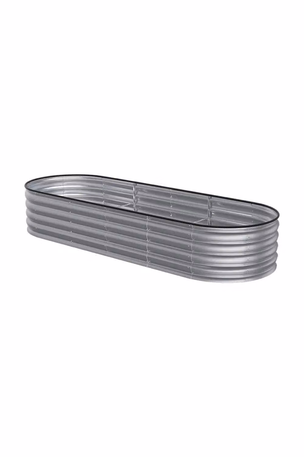 Garden Sanctuary Oval Metal Raised Garden Bed in Silver, W/D/H: 240 x 80 x 42 cm – 2
