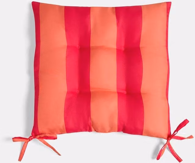 OHS Square Tile Print Indoor/Outdoor Seat Pads in Orange and Pink