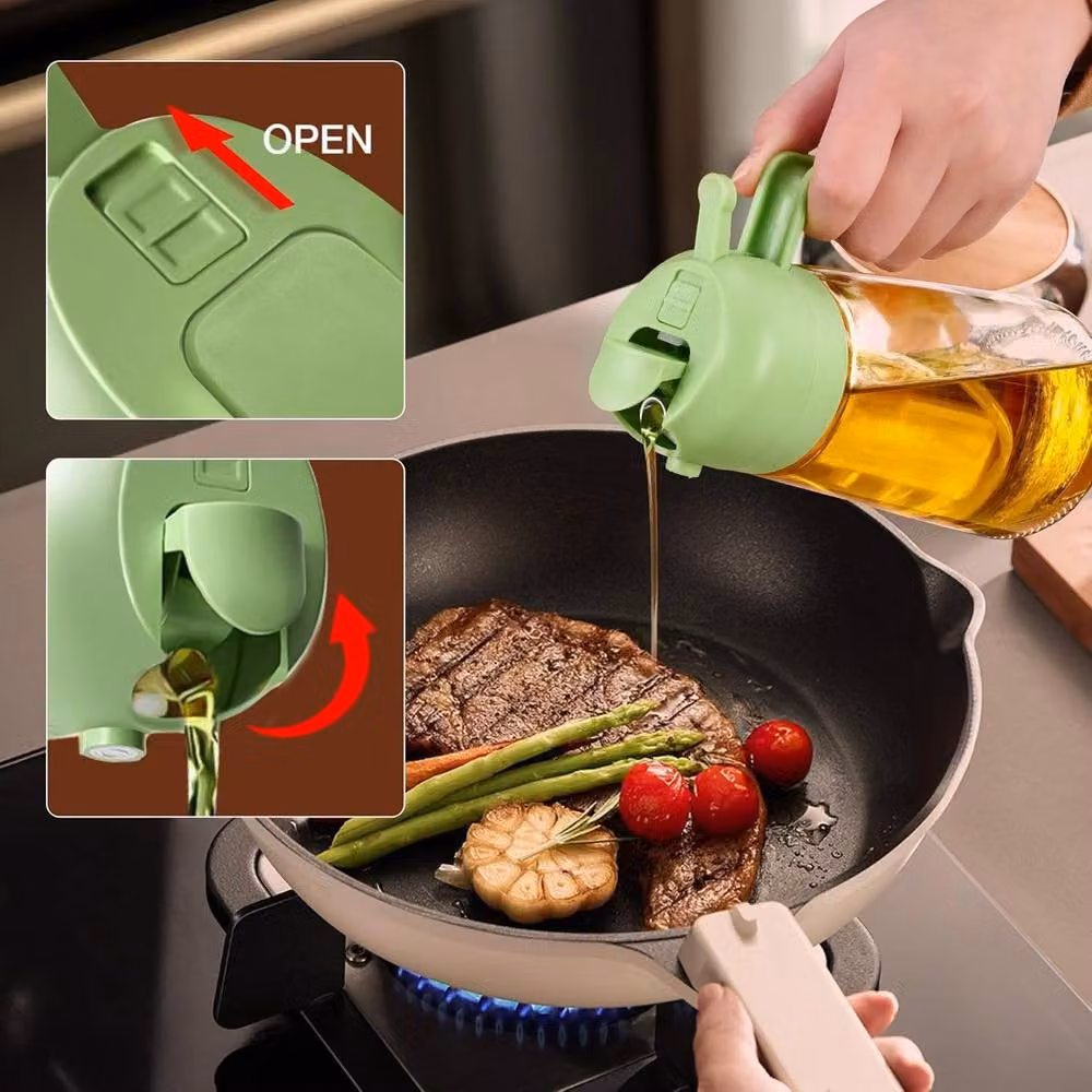 Dyzi Green Plastic Olive Oil Sprayer and Pourer, 470 ml – 4