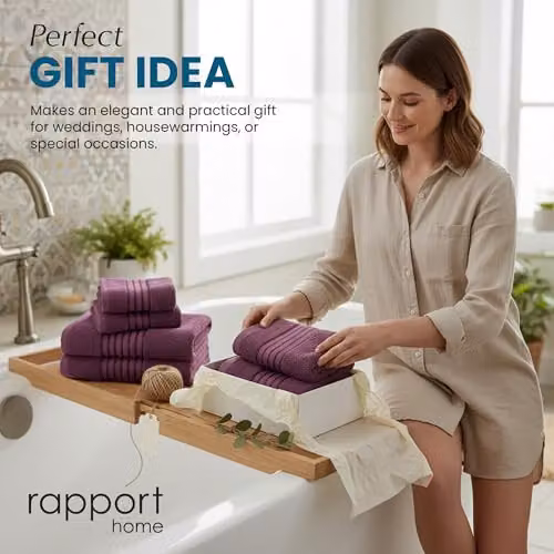 Rapport Home 6-Piece Cotton Towel Bale in Purple – 3