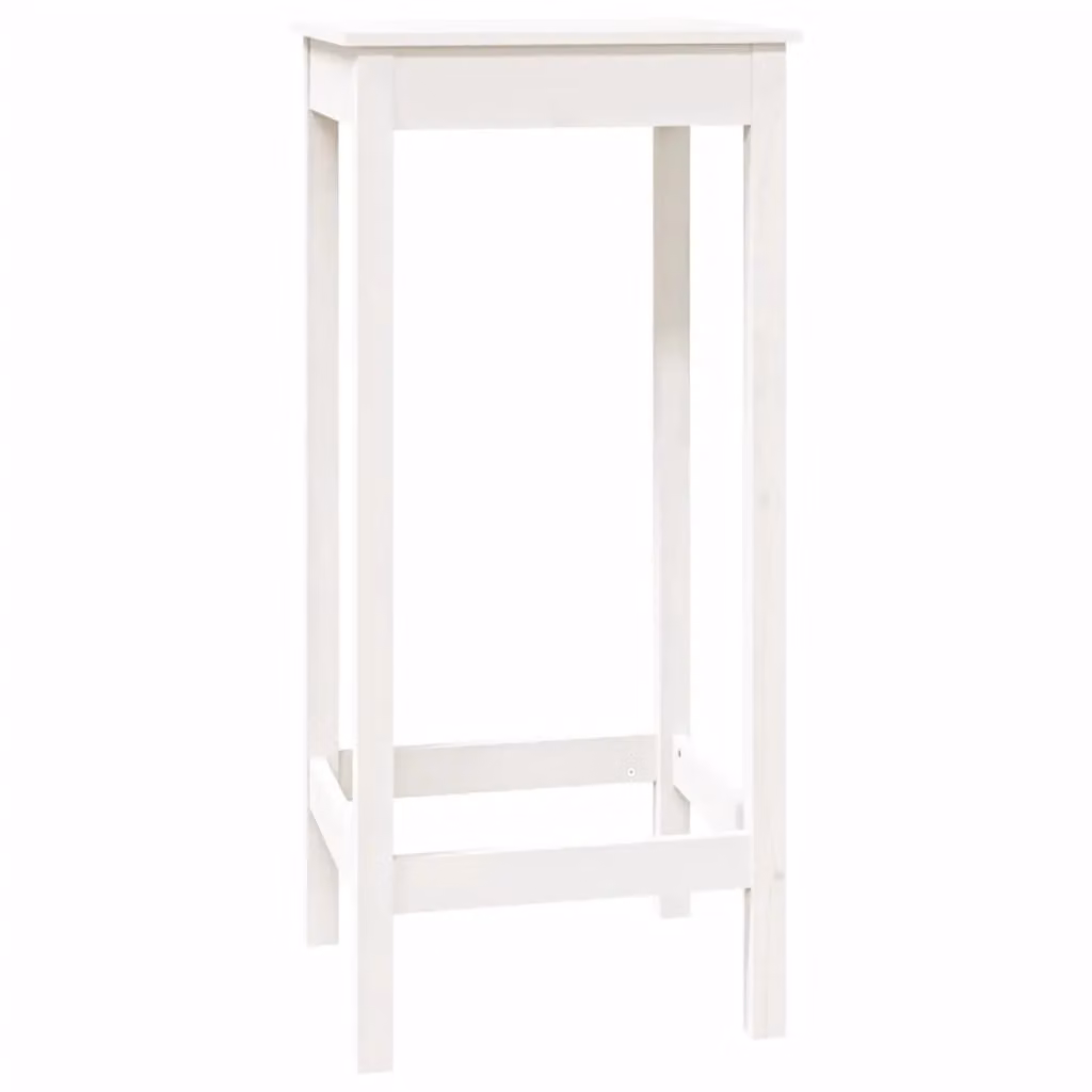 Berkfield Home White Solid Wood Pine Bar Table W/D/H: 50 x 50 x 110 cm – 2