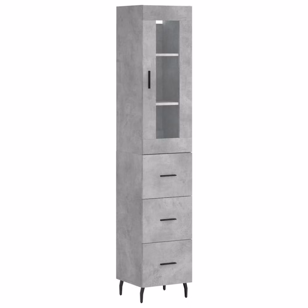 Berkfield Home Highboard in Grey, W/D/H: 34.5 x 34 x 180 cm – 3