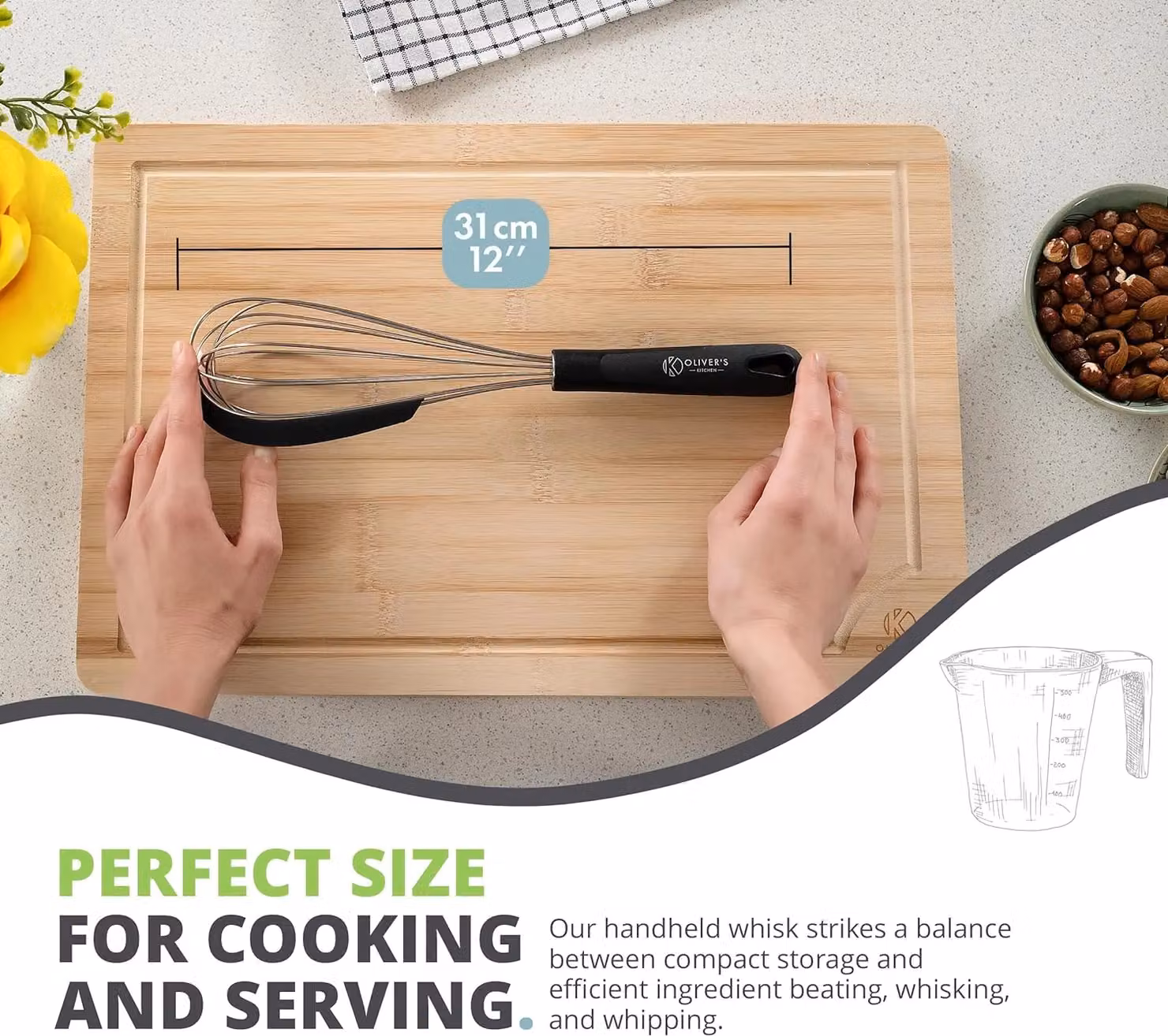 Oliver's Kitchen Balloon Whisk with Built-in Scraper in Black – 4