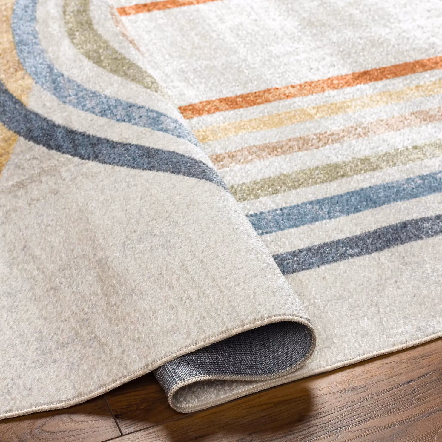 Livabliss Lilian Washable Modern Abstract Rug in Multicoloured Grey and Beige, W/D/H: 140 x 200 cm – 3